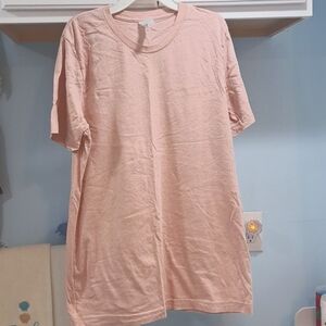 New Canvas Short Sleeve Heather Pink Shirt
